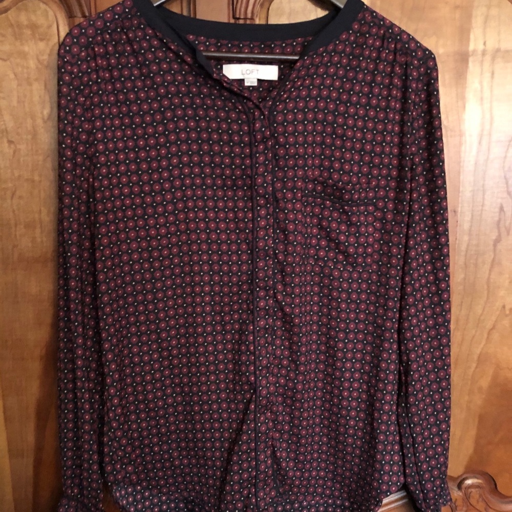 Soft long sleeve button down blouse